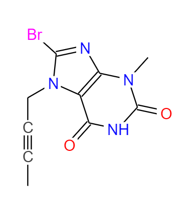 CAS：666816-98-4，中文名稱：8-溴-7-(2-丁炔基)-3-甲基黃嘌呤 英文名稱：3-Methyl-7-(2-butyn-1-yl)-8-bromoxanthine 
