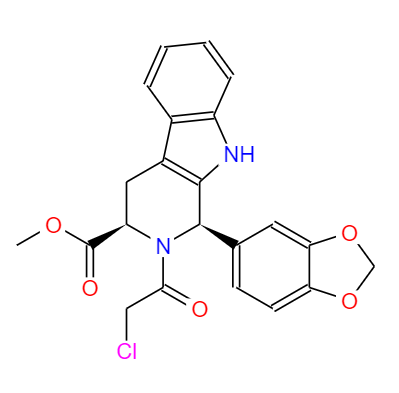 CAS：171489-59-1,中文名稱：(1R,3R)-1-(1,3-苯并二氧戊環-5-基)-2-(氯乙酰基)-2,3,4,9-四氫-1H-吡啶并[3,4-B]吲哚-3-羧酸甲酯