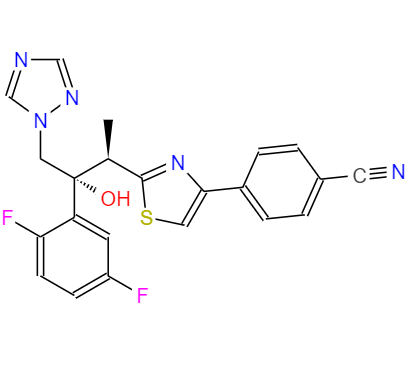  CAS： 241479-67-4,中文名稱： 硫酸艾沙康唑 英文名稱： Isavuconazole