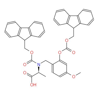 CAS： 148515-85-9，英文名稱：FMOC-(FMOCHMB)ALA-OH 
