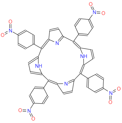 CAS： 22843-73-8，中文名稱： 5,10,15,20-四(4-硝基苯基)卟啉 英文名稱：5,10,15,20-Tetrakis(4-nitrophenyl)porphyrin 