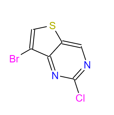 CAS： 1152475-42-7,中文名稱： 7-溴-2-氯噻吩并[3,2-D]嘧啶 英文名稱：7-Bromo-2-chlorothieno[3,2-d]pyrimidine