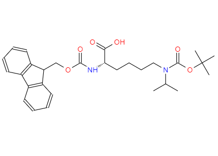  CAS： 201003-48-7，中文名稱： N-芴甲氧羰基-N'-叔丁氧羰基-N'-異丙基-L-賴氨酸 英文名稱：Fmoc-lys(boc)(isopropyl)-oh