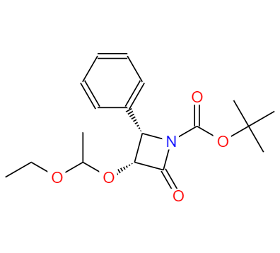 CAS： 201856-57-7，中文名稱： (3R,4S)-3-(1-乙氧乙氧基)-2-氧-4-苯基-吖丁啶羧酸叔丁基酯