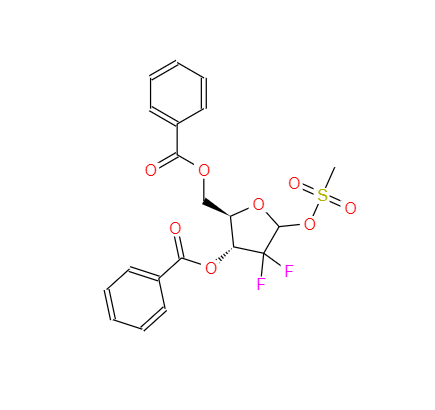 CAS： 122111-11-9，中文名稱： 2-脫氧-2,2-二氟-D-赤式-戊呋喃糖-3,5-二苯甲?；?1-甲磺酸酯 
