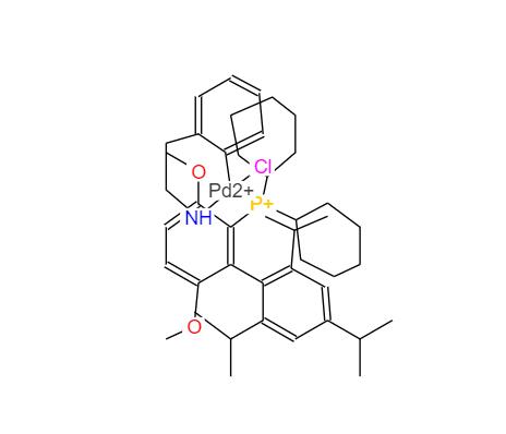 CAS：1148148-01-9, 中文名稱：氯(2-二環(huán)己基膦基-3,6-二甲氧基-2',4',6'-三異丙基-1,1'-聯(lián)苯)[2-(2-氨基乙基苯基)]鈀(II)