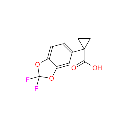 CAS：862574-88-7，中文名稱：VX809中間體 英文名稱：1-(2,2-Difluoro-benzo[1,3]dioxol-5-yl)-cyclopropanecarboxylicacid
