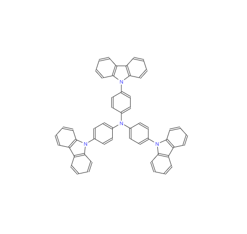 CAS： 139092-78-7，中文名稱： 三(4-咔唑-9-基苯基)胺 英文名稱：Tris(4-carbazoyl-9-ylphenyl)amine 
