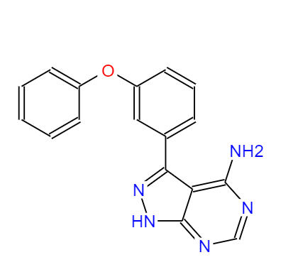 CAS：1092788-11-8，中文名稱：依魯替尼雜質1（間位）， 英文名稱：3-(3-phenoxyphenyl)-1H-pyrazolo[3,4-d]pyrimidin-4-amine 