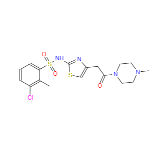 CAS：376640-41-4，3-氯-2-甲基-N-(4-(2-(4-甲基哌嗪-1-基)-2-氧代乙基)噻唑-2-基)苯磺酰胺